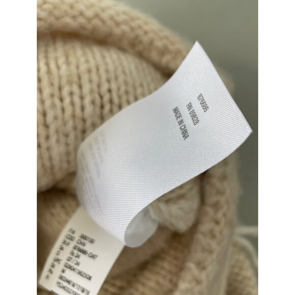 TWRHLL Christie Brinkley Fringe Detail Boatneck Sweater Size Medium Oatmeal Cozy - Picture 6 of 7